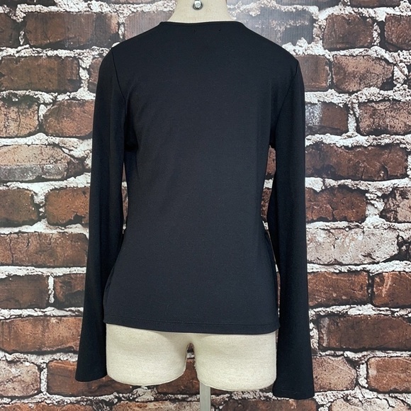 Halogen Wrap Top Blouse Black Tie Side XS - Picture 6 of 10
